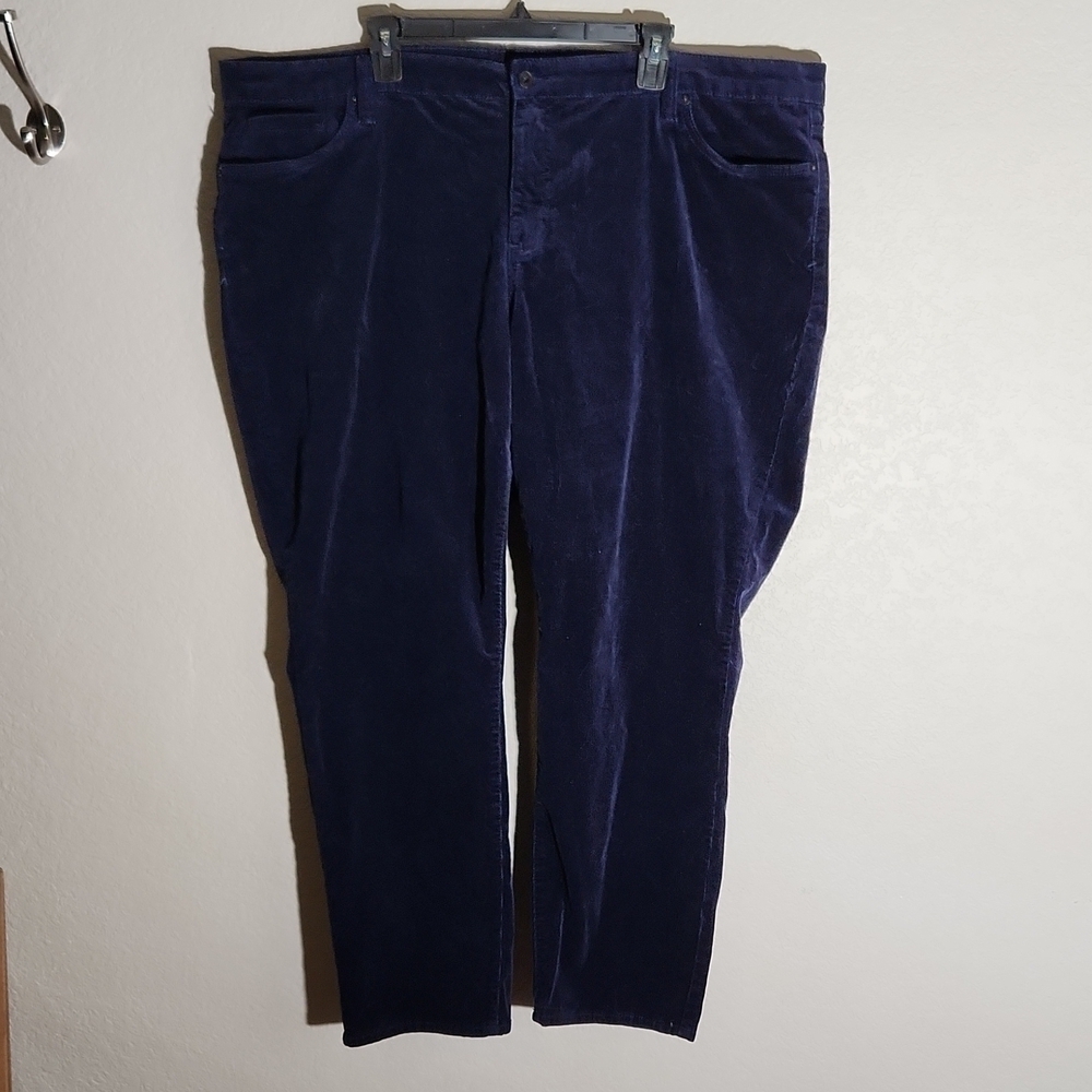 Edyson Jeans Womens size 24W Boyfriend Cordory Velvet Navy Blue